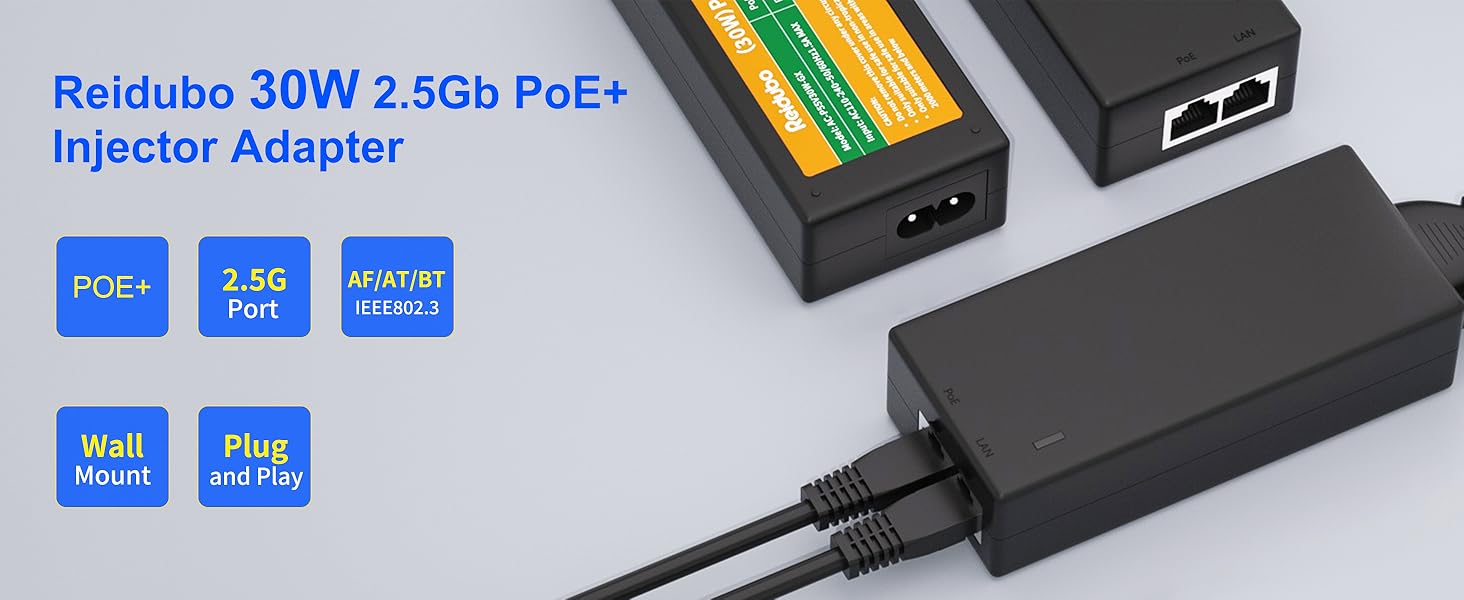 2.5g poe injector poe adapter 30w 