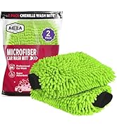 AIDEA Car Wash Mitt Microfiber, 2PK Green