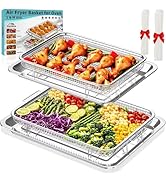 Xumilas Air Fryer Basket for Oven, 2 Set Stainless Steel Pan &amp; Crisper Tray (15"x11" &amp;12.8"x9.7")...