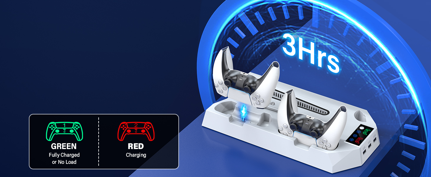ps5 stand with cooling fan and controller charger