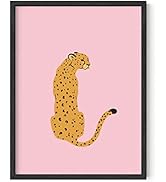 Haus and Hues Pink Framed Wall Art, Cheetah Print Wall Decor, Pink Poster, Framed Art Print, Fram...