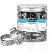 120 Pack 1/2 Inch PEX Cinch Clamps Rings, 304 Stainless Steel PEX Crimp Rings, Pinch Clamps for P...