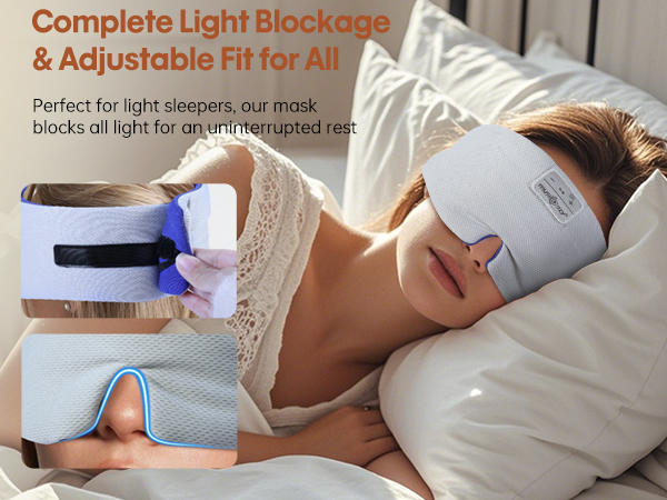 complete block light Ultimate Light-Blocking Bluetooth Headphones Sleep Mask