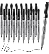 Permanent Markers, Ultra Fine Point, Black, 16 Count, 0.4mm, Fine tip permanent marker set, quick...