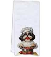 Cabana Bro Funny Shih Tzu Cooking Kitchen Towels, Shih Tzu Lovers Women Gifts, Funny Chef Dog Dis...