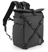 Cwatcun Waterproof Camera Backpack, Black Leather-coated Photography Camera Bag Case with 2.5L Ex...