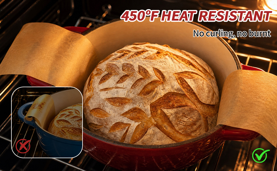 Made from high-quality food-grade parchment paper, each liner is oven-safe up to 450°F
