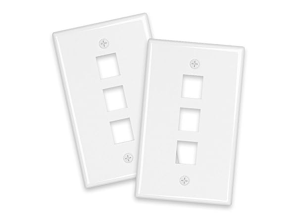 iwillink 10 Pack 3-Port Keystone Jack Wall Plates