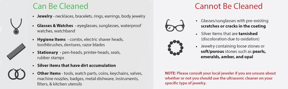 What can be cleaned with Magnasonic ultrasonic jewelry cleaner?