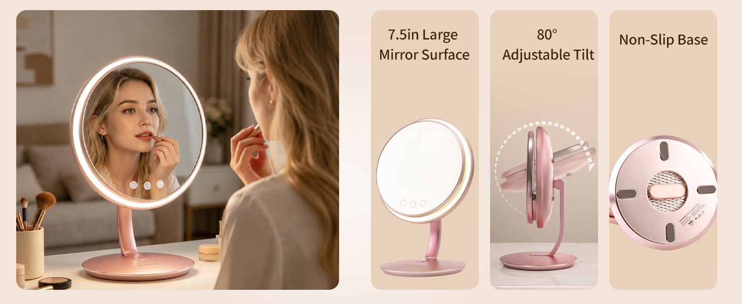lighted mirror makeup lighted mirror vanity rechargeable makeup mirror