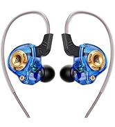 Faifxo Entry-Level Gaming Headphones HiFi Game Earbuds Blue 11MM Wired-Earbuds Zero-Latency Trans...