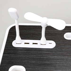 the white plastic spoon and spoons are made of plastic.