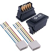 weideer 2Pcs 5 Pin Car Window Switch 12V 20A Control Power Window Lift Momentary Rocker Switch wi...