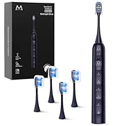 Marlincare Sonic Electric Toothbrush for Adults Teens: 180 Days Battery Life, 48000VPM Motor 5 Cl...