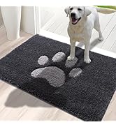 Oiilores Door Mat Indoor, Dog Mats for Muddy Paws Super Absorbent, Low-Profile Entryway Rug with ...
