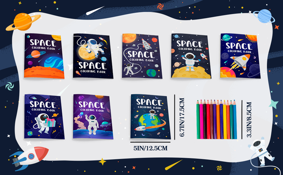 space mini coloring books kids
