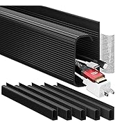 EVEO Cable Management Under Desk Kit (6 Units)-Under Desk Cable Management Cord Cover,Cable Hider...