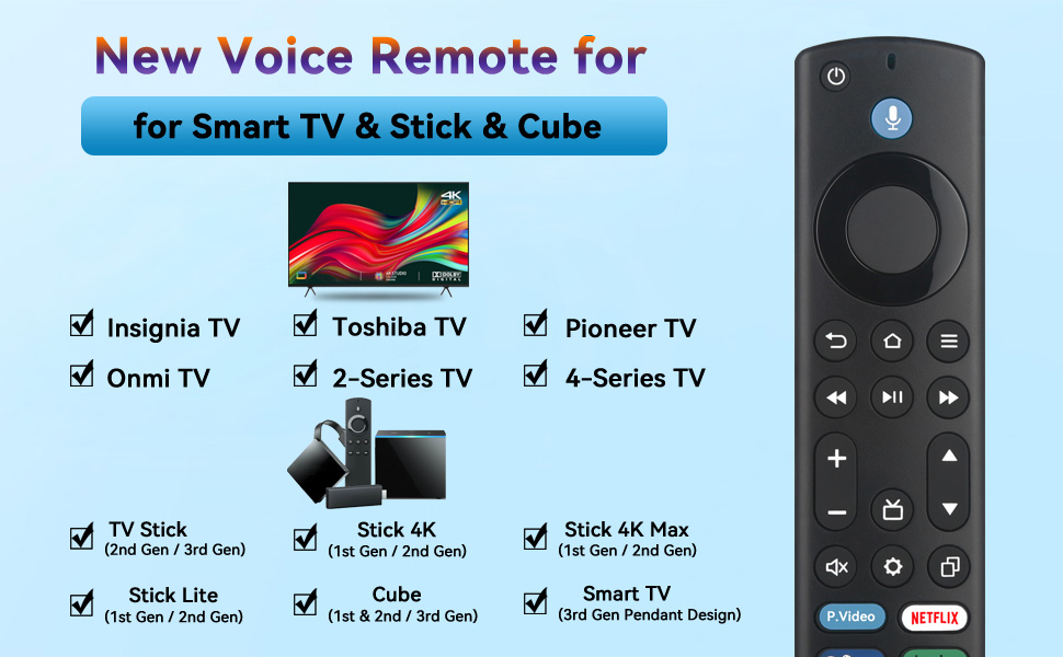 Voice Remote for Fire Smart TV, FireStick and Fire Cube Remote Control