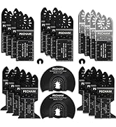 PECHAM 24PCS Universal Wood Metal Oscillating Multitool Quick Release Saw Blades Fit Porter Cable...