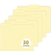 Manila Folders, HERKKA 30 Pack 1/3 Cut Tab File Folders, Manila Folders 8.5 x 11 Designed for Off...