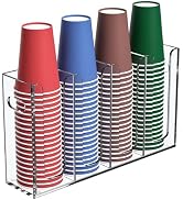 BOSSCASA Disposable Coffee Cup Dispenser with Handles, Countertop or Wall Mount Hot/Cold Drink Cu...