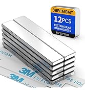 SRENMSMT Powerful Neodymium Bar Magnets, 12 Pack Rare Earth Magnets, Heavy Duty Magnets, Rectangu...