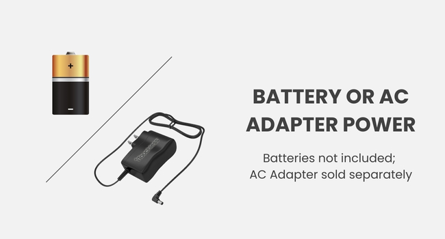 Battery or AC Adapter power