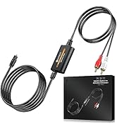 Neoteck 192kHz DAC Converter 7ft/2.1m Optical to RCA Cable SPDIF to RCA Digital to Analog Convert...