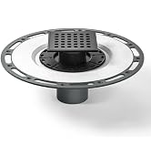 Bernkot Square Shower Drain, 4" Matte Black 304 Stainless Steel Drain Grate Removable Drain Key w...