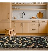 2x5 Black Washable Kitchen Runner Rugs Non Skid Washable - Gothic Runner Rug for Entryway, Kitche...
