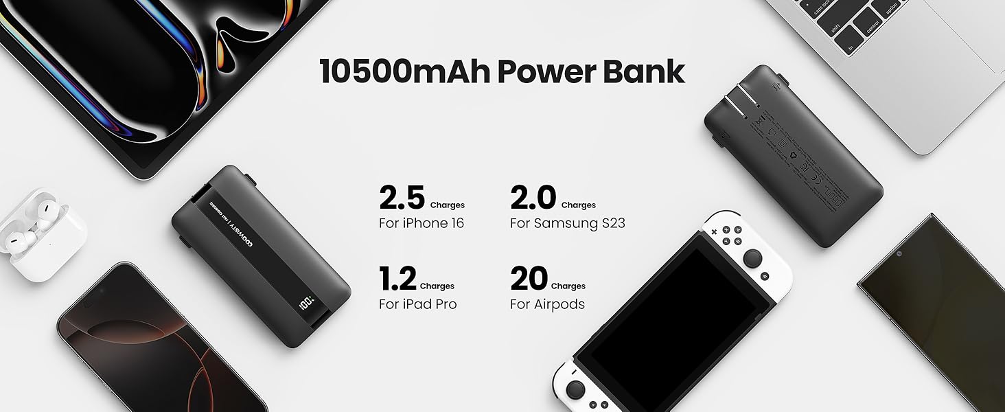 10500mAh Power Bank-Black