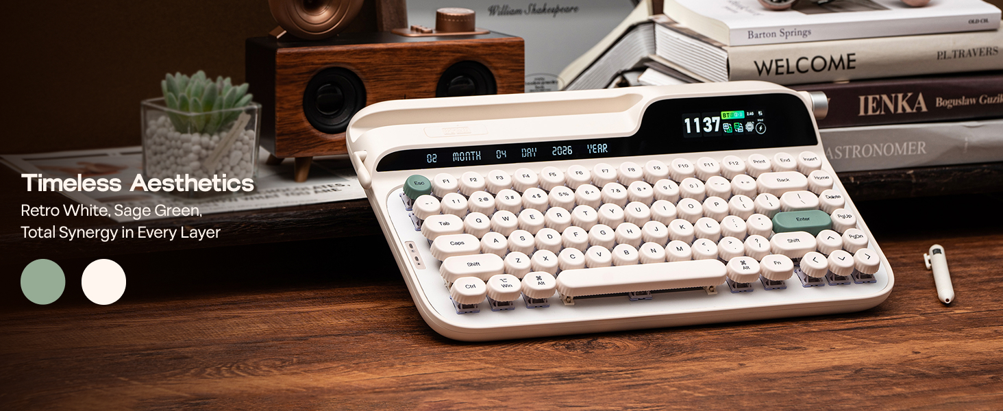 EPOMAKER Glyph Wireless Typewriter Retro Mechanical Keyboard