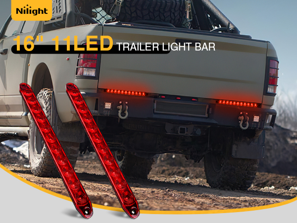16Inch 11 LED Red Trailer Light Bar for Park Stop Turn signals Tail Brake Light