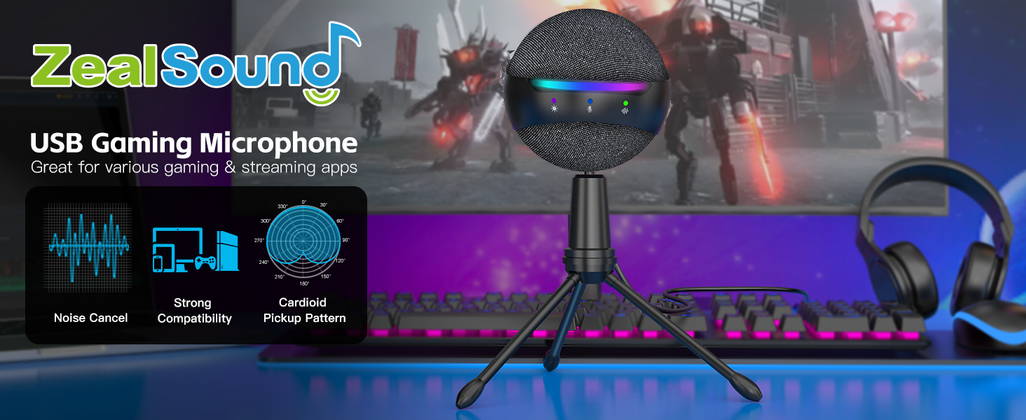 ZealSound USB Microphone for Gaming