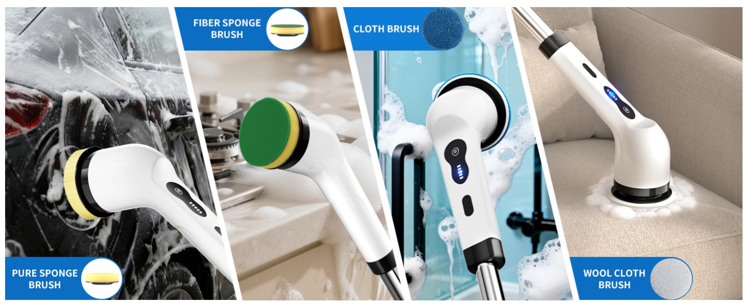 bathroom scrubber shower brush for cleaning shower scrubber with long handle