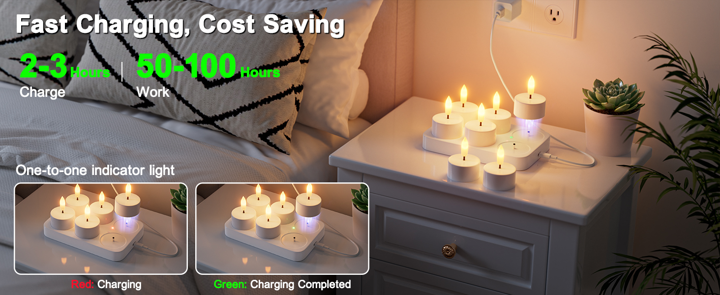 rechargeable candles with charging base