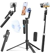 Magnetic Auto Face Tracking Tripod for iPhone that Follows Your Movement, 71" Portable Selfie Sti...