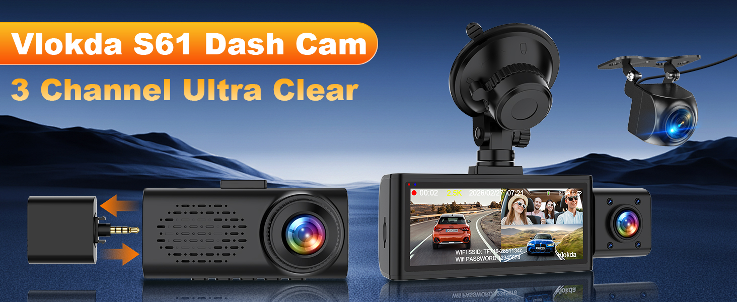 3 channel dash cam