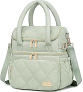 Weitars Lunch Bag for Women Men,Double Deck Lunch Box for Women,Quilted Lunch Tote for Work,Insul...