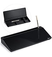 Dry Erase Desktop Glass Whiteboard Black, Varhomax Dry Erase Computer Desk Pad to-do List Memo No...
