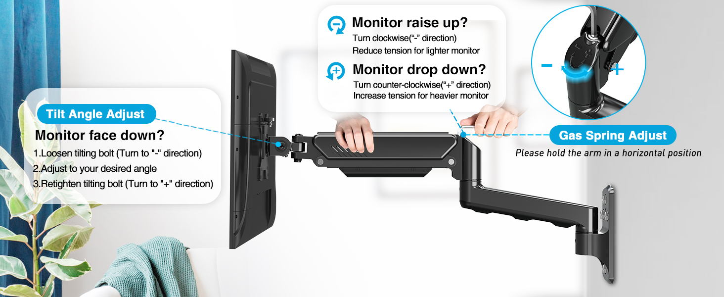 single monitor arm wall