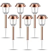 XMCOSY+ Solar Pathway Lights Outdoor - 6 Pack Solar Lights Outdoor Waterproof, 10-40 LM Dimmable ...