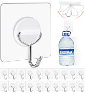 YSJNUS Adhesive Wall Hooks for Hanging Heavy Duty 33lb(Max), Waterproof and Rustproof Transparent...