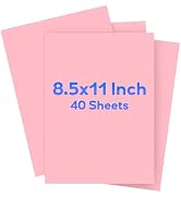40 Sheets Pink Cardstock 8.5 x 11 Colored Cardstock Paper Printer Paper | Pink Card Stock 8.5x11 ...