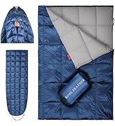 ROSE FEATHER Down Camping Blanket - Lightweight, Packable, Warm &amp; Puffy Outdoor Travel Quilt for ...