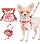 Lukovee No Pull Puppy Harness and Leash Set - Adjustable Lightweight Soft Suede Pet Harness Vest,...