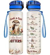 34HD Otter Time Marker Just Girl Who Loves 32 oz Water Bottle, Birthday | Gifts for Otter Lovers ...