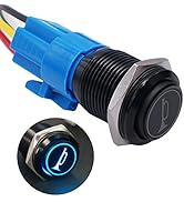 TWTADE/19MM 12V Car Horn Push Button Blue LED Lighted Momentary Metal Speaker Air Horn Toggle Swi...