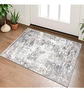 Lansny Small Abstract Area Rug 2x3 Entryway Rug Washable Door Mat Indoor Entrance, Washable Throw...
