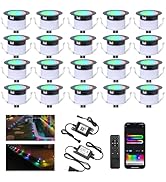 GEYUEYA Home Recessed Step Lights, RGBW+IC Led Lights Outdoor Waterproof IP67, 1.22